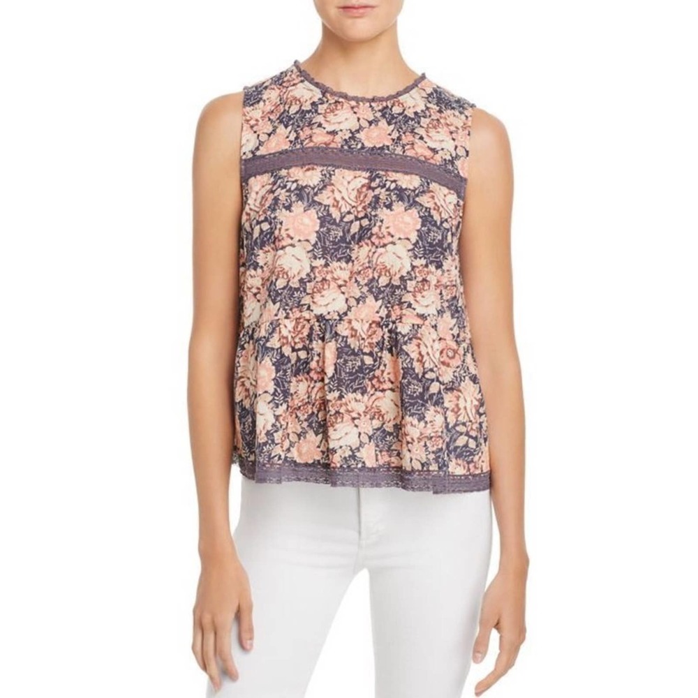 CURRENT/ELLIOTT | The Peplum Floral-Print Lace Size XS B17